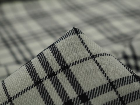 Wełna - Czarno-biała duża krata Wełna - Czarno-biała duża krata