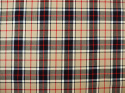 flanela wełniana w kratę tartan beż, czerń, czerwień