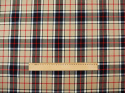 flanela wełniana w kratę tartan beż, czerń, czerwień