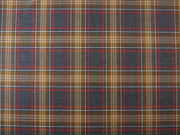 wełna tartan ciemny szary-brąz