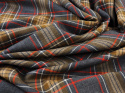 wełna tartan ciemny szary-brąz