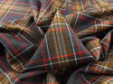 wełna tartan ciemny szary-brąz