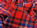 wełna tartan czerwony