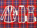 wełna tartan czerwony