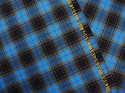 wełna tartan niebieski z brązem