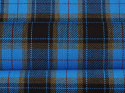 wełna tartan niebieski z brązem