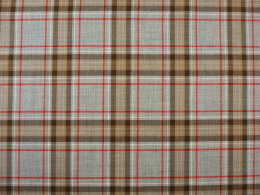 wełna tartan szary-brąz