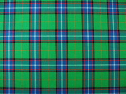 wełna tartan zielono-niebieski