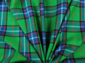 wełna tartan zielono-niebieski