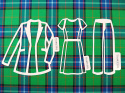 wełna tartan zielono-niebieski