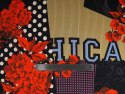 Jedwab elastyczny - Chicago i czerwone kwiaty Jedwab elastyczny - Chicago i czerwone kwiaty