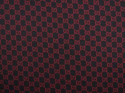 Żakard Gucci - Logotyp czerń i czerwień Żakard Gucci - Logotyp czerń i czerwień