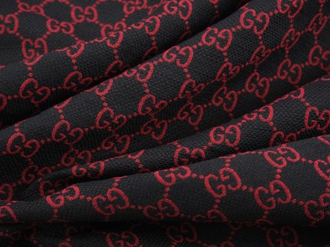 Żakard Gucci - Logotyp czerń i czerwień Żakard Gucci - Logotyp czerń i czerwień