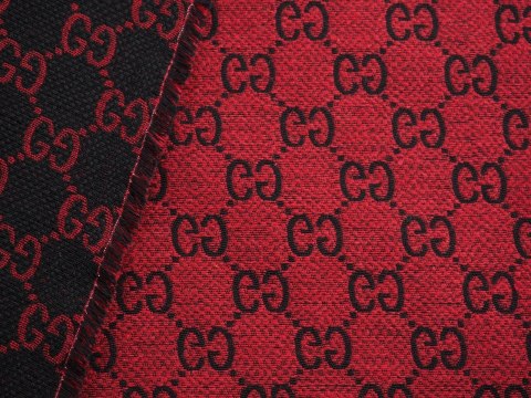 Żakard Gucci - Logotyp czerń i czerwień Żakard Gucci - Logotyp czerń i czerwień