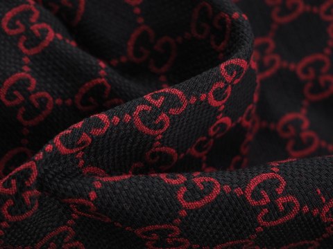 Żakard Gucci - Logotyp czerń i czerwień Żakard Gucci - Logotyp czerń i czerwień