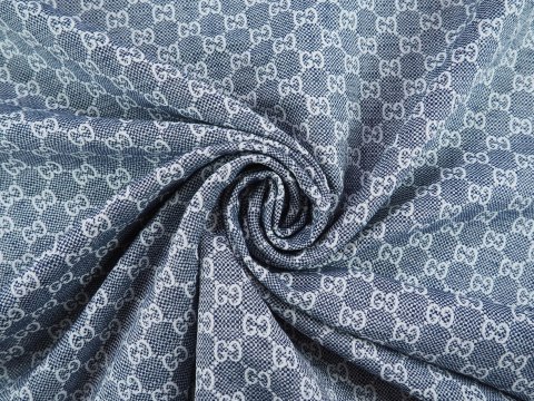 Żakard Gucci - Logotyp niebieski i biel Żakard Gucci - Logotyp niebieski i biel