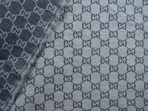 Żakard Gucci - Logotyp niebieski i biel Żakard Gucci - Logotyp niebieski i biel