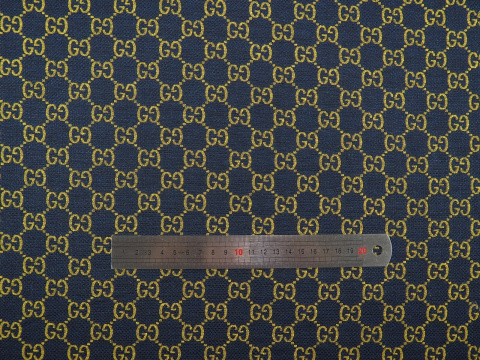 Żakard Gucci - Logotyp granat i musztarda Żakard Gucci - Logotyp granat i musztarda