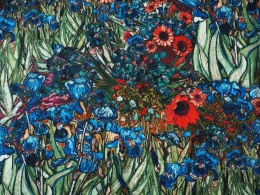 satyna w secesyjne kwiaty