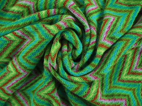 Bawełna Missoni - Fluorescencyjna zieleń zygzak (cieńsza) Bawełna Missoni - Fluorescencyjna zieleń zygzak (cieńsza)