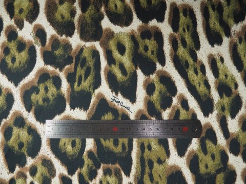 Bawełna Roberto Cavalli - Oliwkowo-brązowa panterka Bawełna Roberto Cavalli - Oliwkowo-brązowa panterka