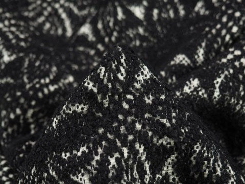 Wełna boucle - Dwustronna czerń biel Wełna boucle - Dwustronna czerń biel