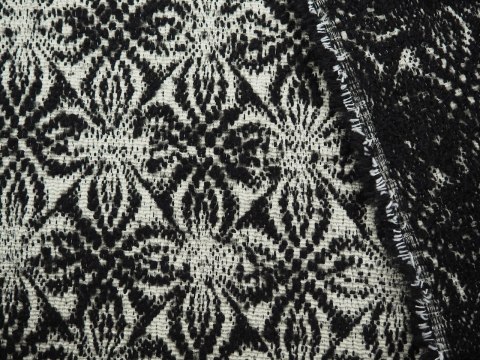 Wełna boucle - Dwustronna czerń biel Wełna boucle - Dwustronna czerń biel