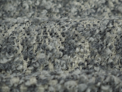Wełna boucle - Dwustronna szarość biel Wełna boucle - Dwustronna szarość biel