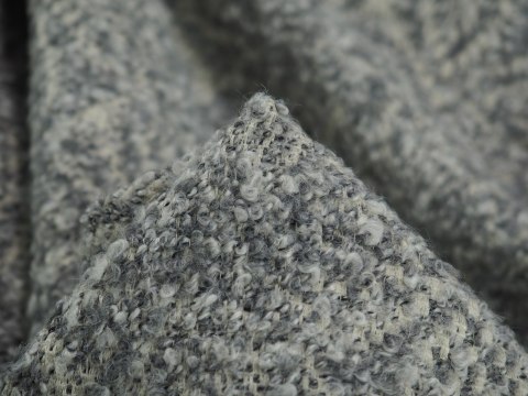 Wełna boucle - Dwustronna szarość biel Wełna boucle - Dwustronna szarość biel