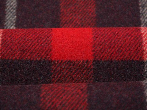 Wełna płaszczowa - Krata bordo-czerwień Wełna płaszczowa - Krata bordo-czerwień