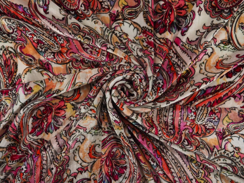 Welur jedwabny - Orientalny paisley- kupon 1.15 Welur jedwabny - Orientalny paisley- kupon 1.15