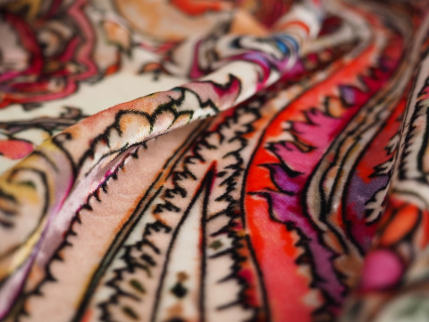 Welur jedwabny - Orientalny paisley- kupon 1.15 Welur jedwabny - Orientalny paisley- kupon 1.15