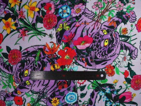 Jedwa elastyczny Gucci - Fioletowy tygrys Jedwa elastyczny Gucci - Fioletowy tygrys