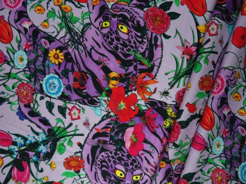 Jedwa elastyczny Gucci - Fioletowy tygrys Jedwa elastyczny Gucci - Fioletowy tygrys