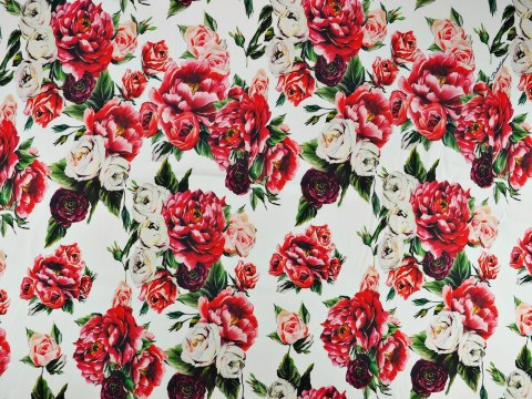 Jedwab Dolce&Gabbana - Peonie na bieli Jedwab Dolce&Gabbana - Peonie na bieli