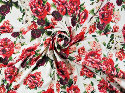Jedwab Dolce&Gabbana - Peonie na bieli Jedwab Dolce&Gabbana - Peonie na bieli