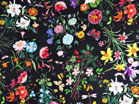 Jedwab Gucci - Kwiaty i owady Jedwab Gucci - Kwiaty i owady