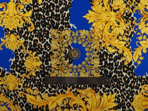 Jedwab elastyczny - Szafir, pantera, ornamenty Jedwab elastyczny - Szafir, pantera, ornamenty