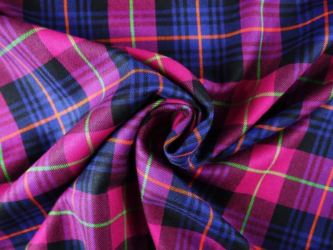 Wełna - Fioletowa krata tartan Wełna - Fioletowa krata tartan