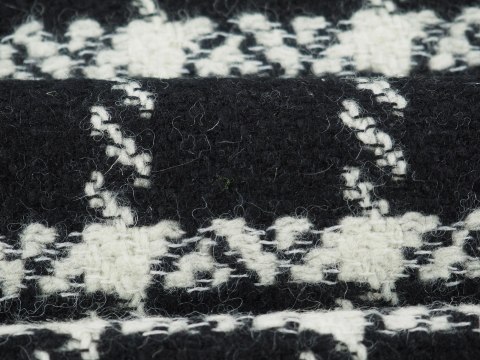 Wełna płaszczowa - Czarno-biała krata Wełna płaszczowa - Czarno-biała krata