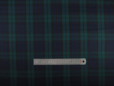 Wełna - Granatowo-zielona krata tartan Wełna - Granatowo-zielona krata tartan
