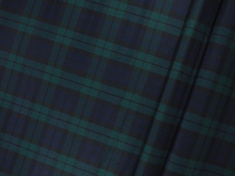 Wełna - Granatowo-zielona krata tartan Wełna - Granatowo-zielona krata tartan
