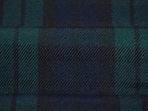 Wełna - Granatowo-zielona krata tartan Wełna - Granatowo-zielona krata tartan