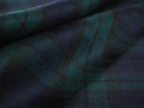 Wełna - Granatowo-zielona krata tartan Wełna - Granatowo-zielona krata tartan