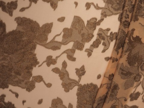 Jedwab lurex - Miedziane kwiaty Jedwab lurex - Miedziane kwiaty