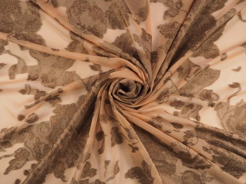 Jedwab lurex - Miedziane kwiaty Jedwab lurex - Miedziane kwiaty