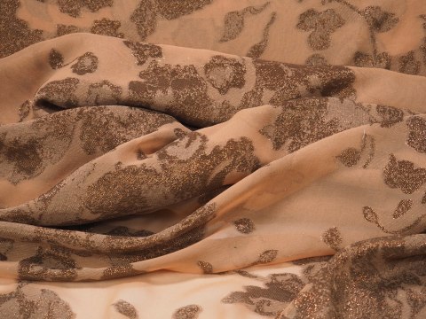 Jedwab lurex - Miedziane kwiaty Jedwab lurex - Miedziane kwiaty