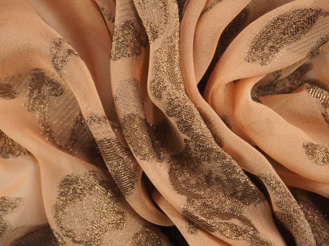 Jedwab lurex - Miedziane kwiaty Jedwab lurex - Miedziane kwiaty
