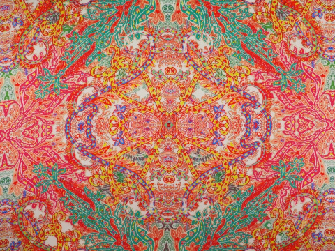 Wełna z wiskozą - Intensywnie kolorowe ornamenty Wełna z wiskozą - Intensywnie kolorowe ornamenty