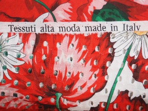 Bawełna ażurowa - Maki i stokrotki Bawełna ażurowa - Maki i stokrotki